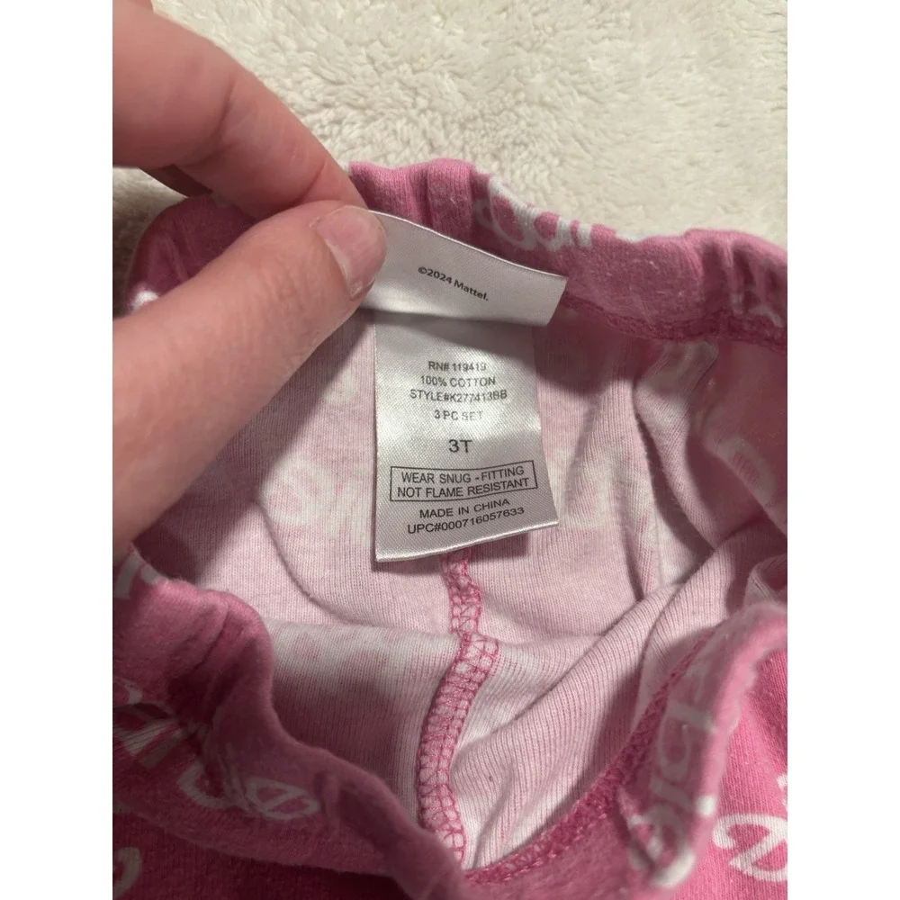 Toddler Girls Carter's & Barbie Pink Pajamas Lot Of 2- 3T‎